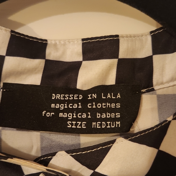 LALA ORIGINAL: Lala Satin Playsuit in Checkerboard - Picture 8 of 10